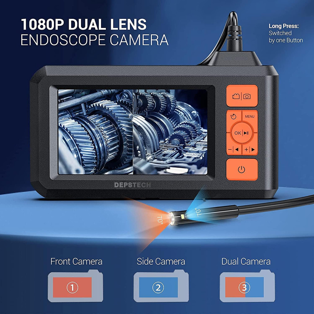 Waterproof Industrial Borescope Inspection Camera with LED Light