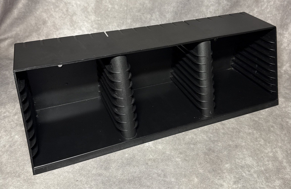 Laserline 30 CD Storage Rack Wall/Table Top Stackable Vintage Black Plastic
