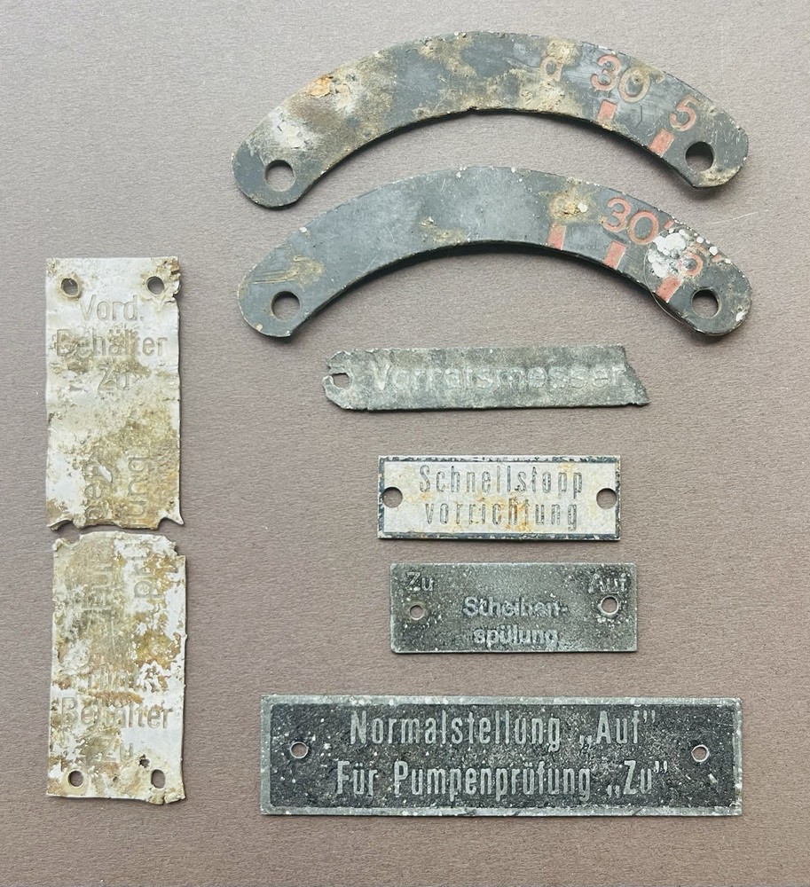 German WWII Aircraft Instruments TYPENSCHIELDS Data Plates