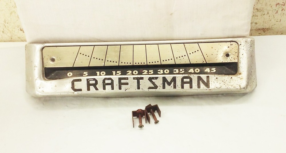 Vtg Craftsman '80' 103 8" table saw Front Lower face plate panel bezel scale