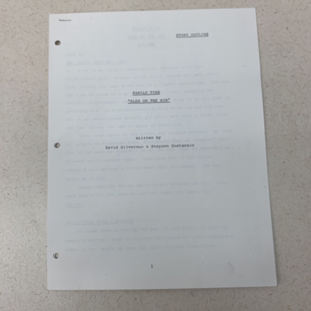Vintage Family Ties Spec Script Draft Proposal By David Silverman Stephen Both