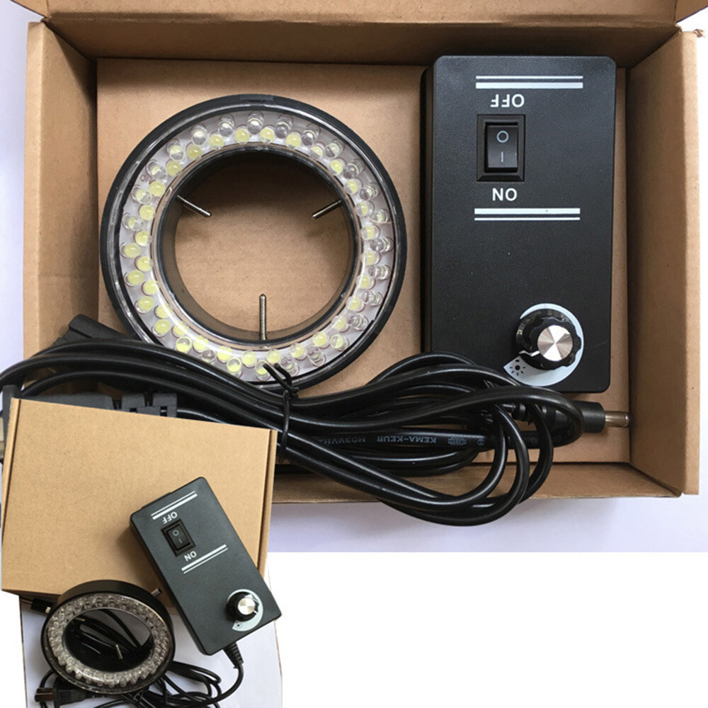 60-LED Brightness Ring Light illuminator Lamps For STEREO ZOOM Microscope Power