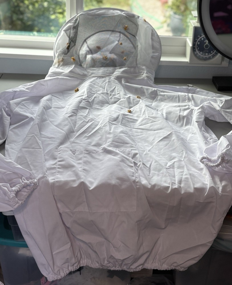 Bee Keeping Jacket Smock Hat Protective Coat Veil Beekeeping Pull Over XXL READ