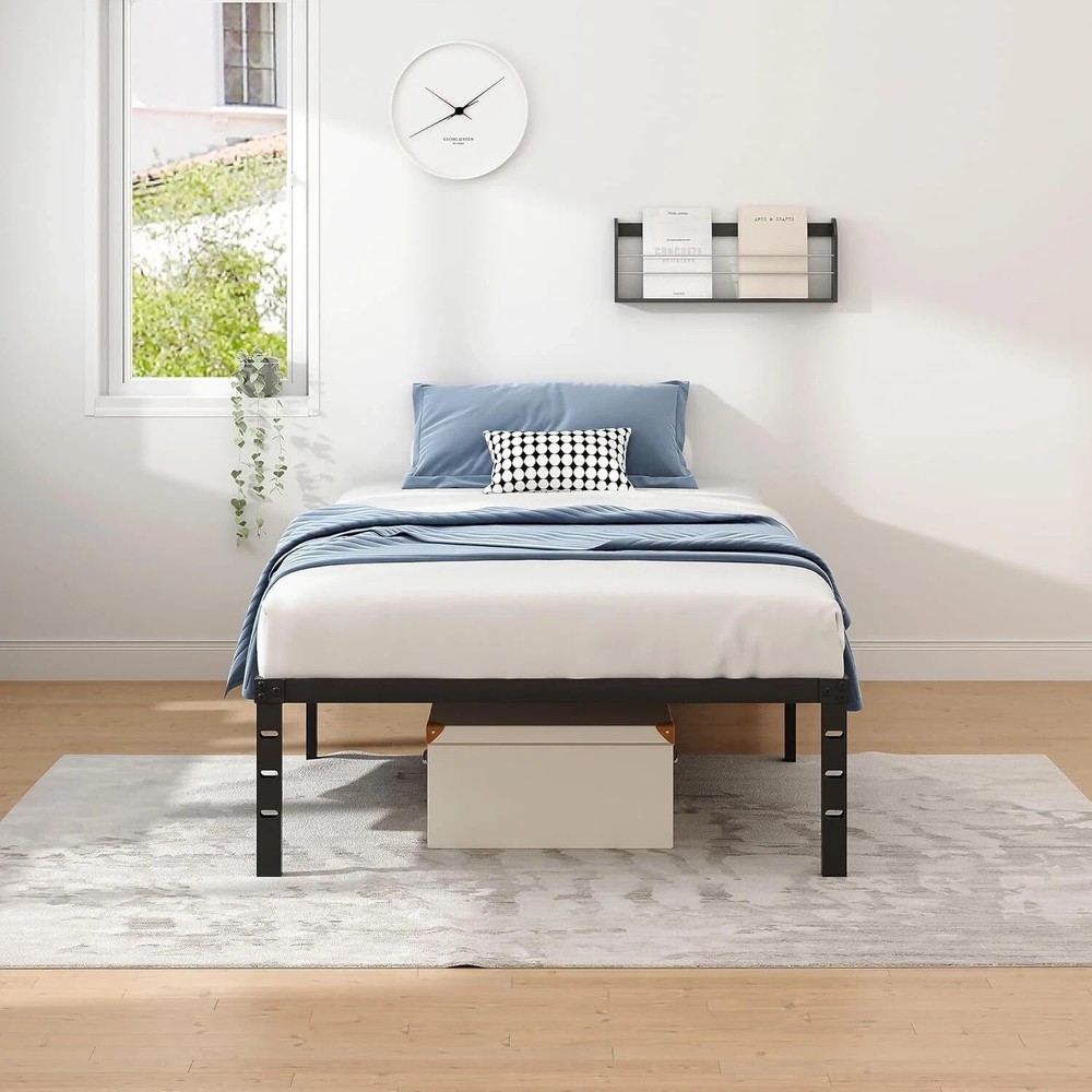 Metal Bed Frame,Twin Size Bed Frame with Storage Space,Heavy Duty Sturdy