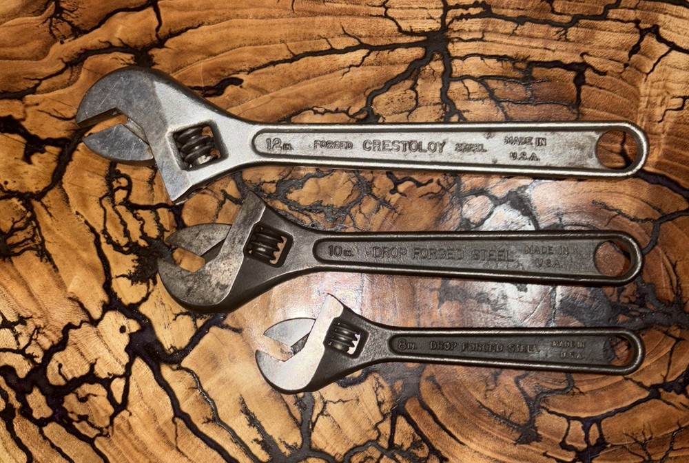 Crescent Crestoloy-HEAVY DUTY-Adjustable Wrenches-3PC-12”, 10”, 8”-