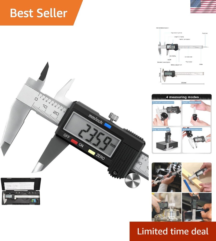 Precision Stainless Steel Digital Caliper 6 Inch/150mm - Waterproof & Accurate