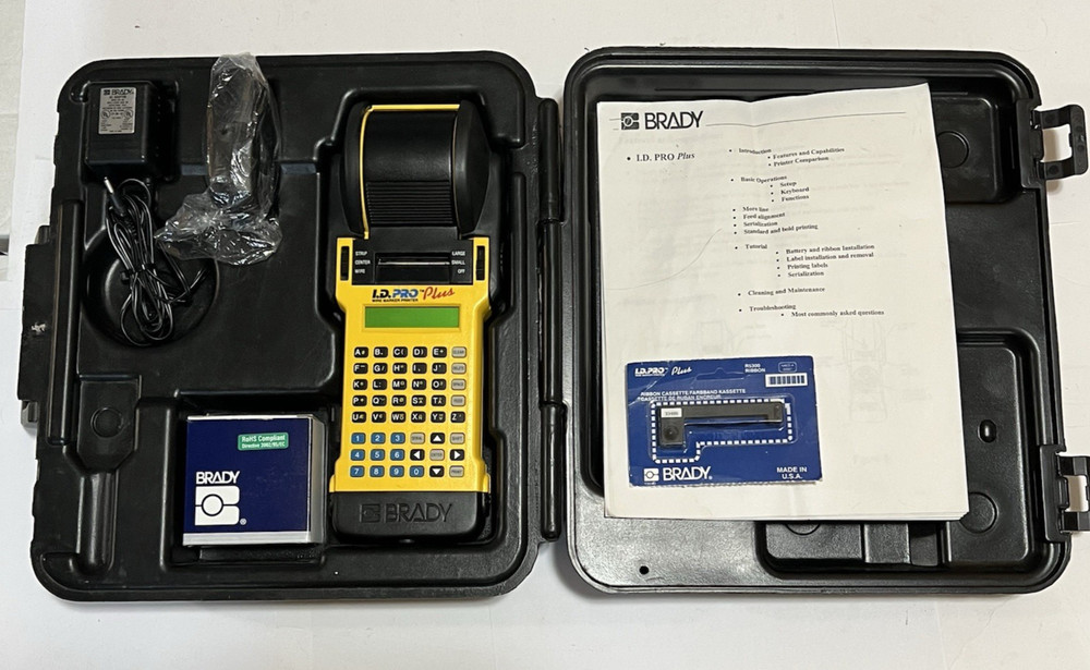 Brady ID Pro Plus Wire Marker Printer Set Mobile with case   Dead Batteries