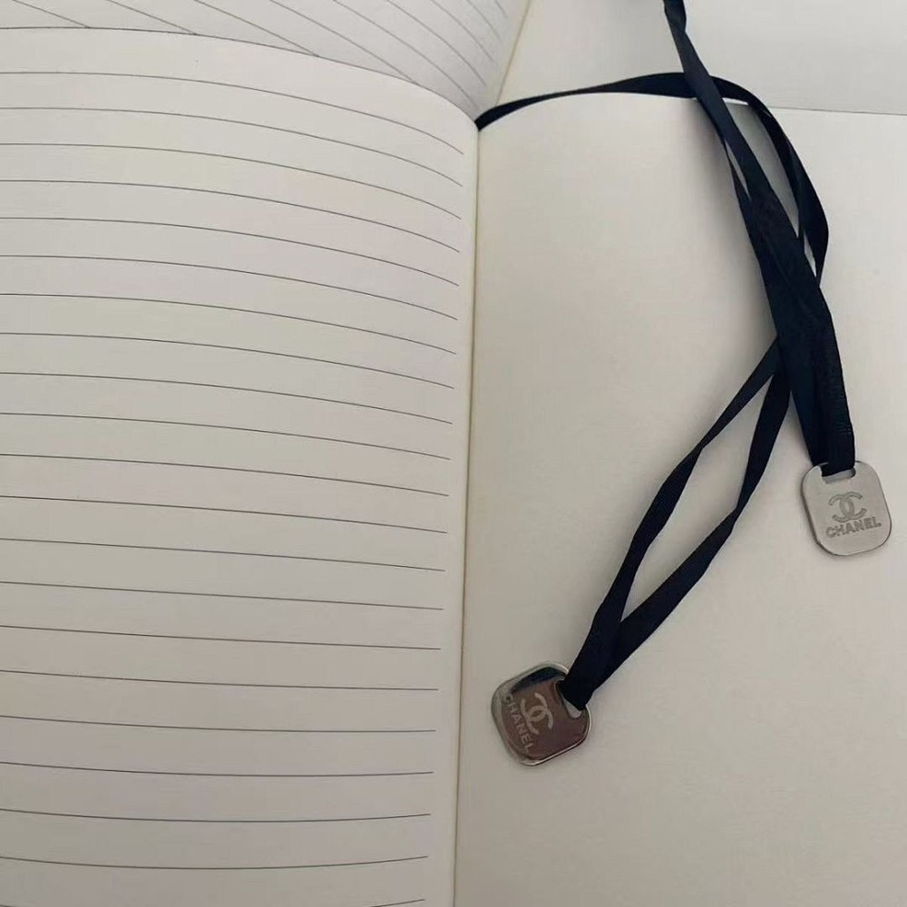 New Black Notebook With Logo Bookmark