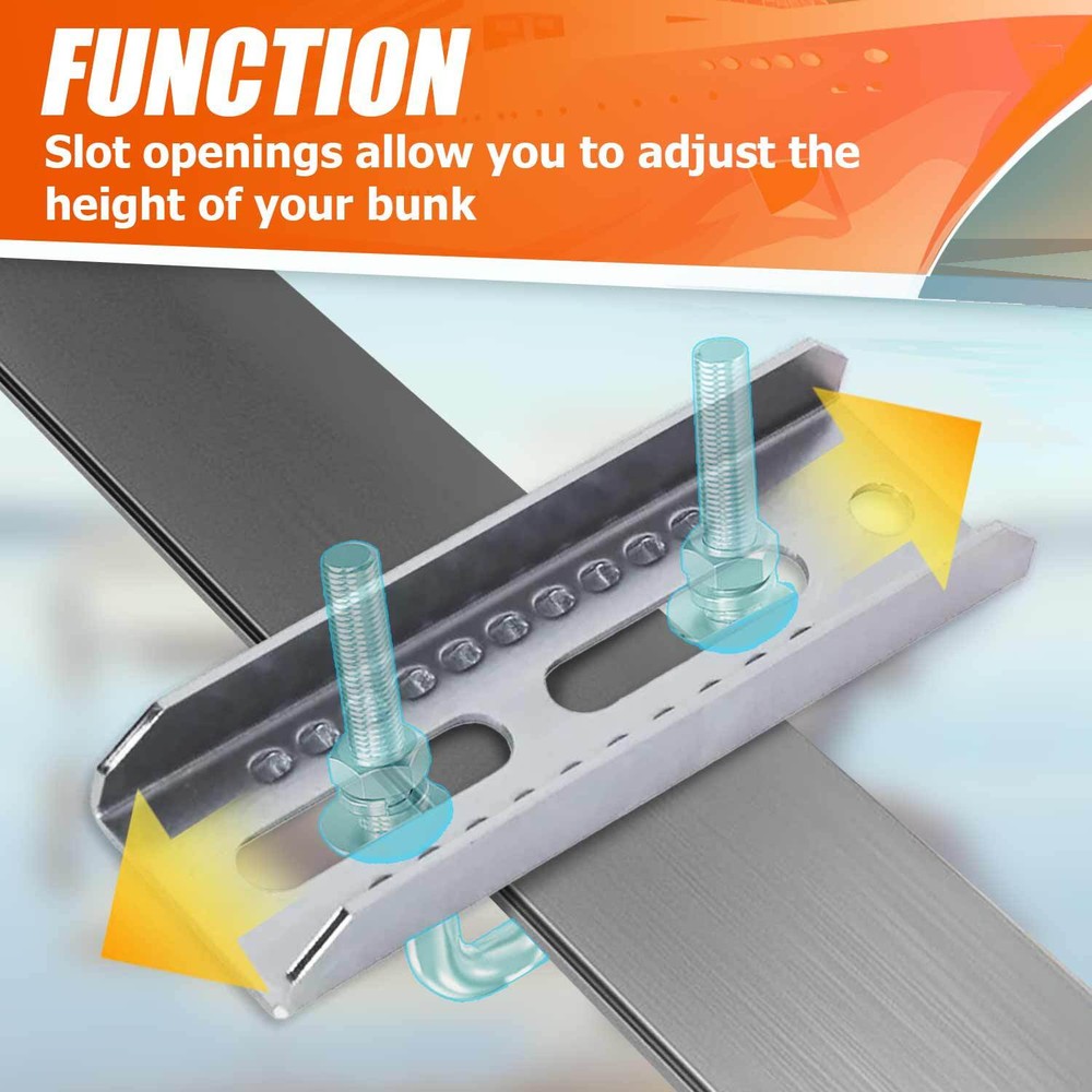 4× 8" Galvanized Swivel Top Bunk Bracket Adjustable Boat Trailer 3x3