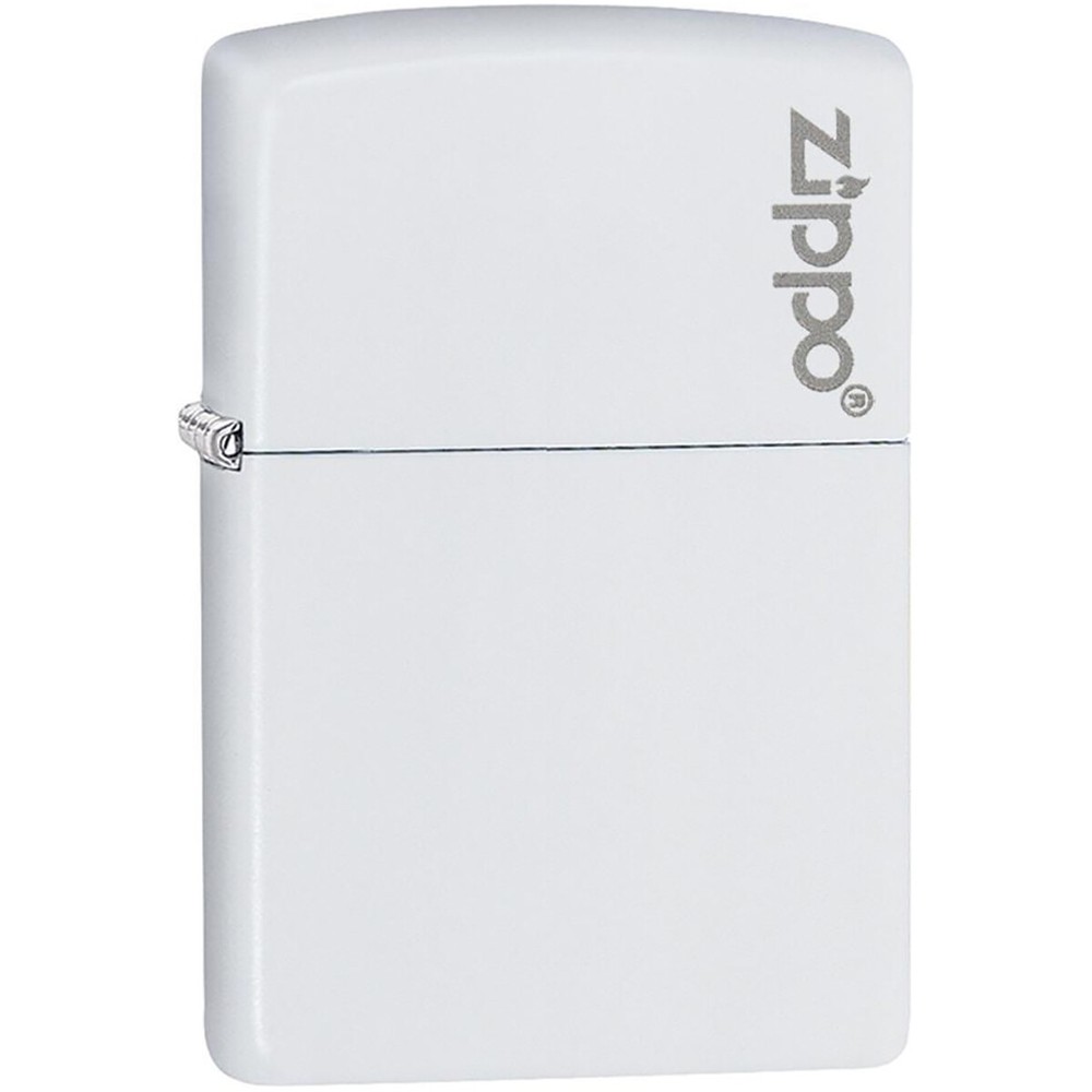 Zippo Logo Matte Pocket Lighter - White