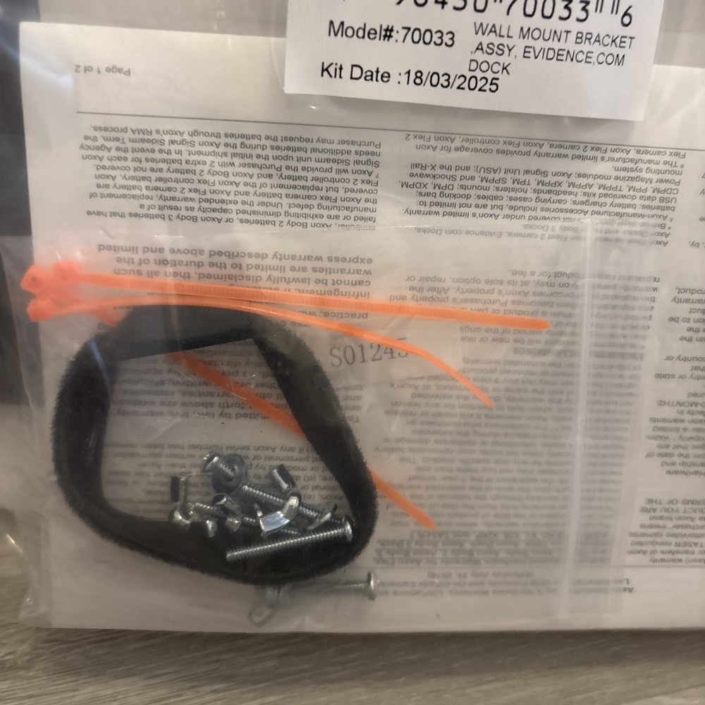 New Axon Dock Wall-mount Multi Bay Bracket Assy 70033 T01047