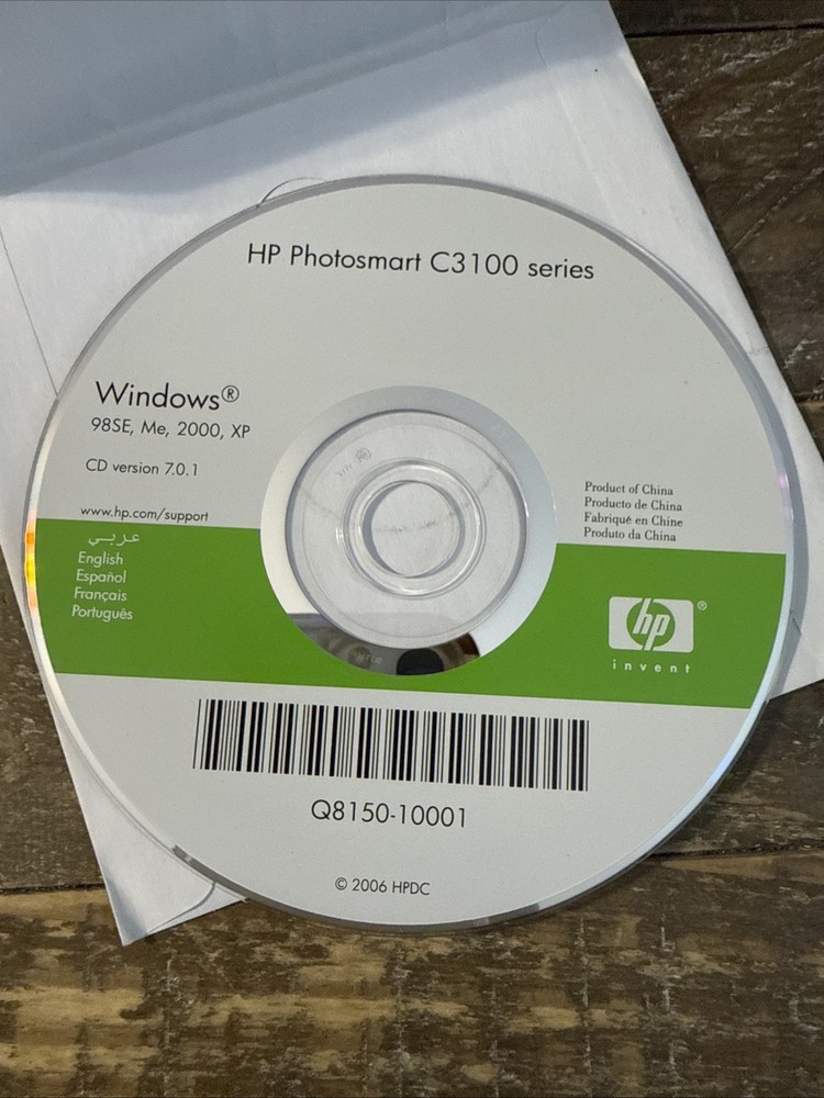 HP PhotoSmart C3100 Series Software PC Cd Rom