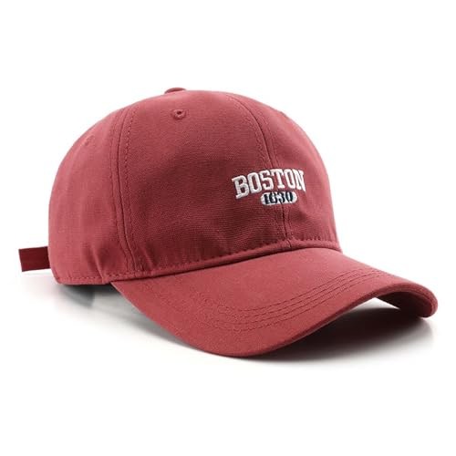 Boston Hat Unisex Soft Baseball Cap Dad Hat Adjustable Trucker Cap Red