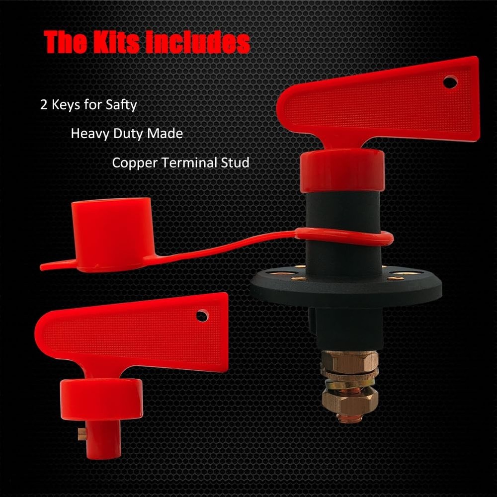 Ampper Battery Disconnect Switch 12V, Cut Off On-Off,