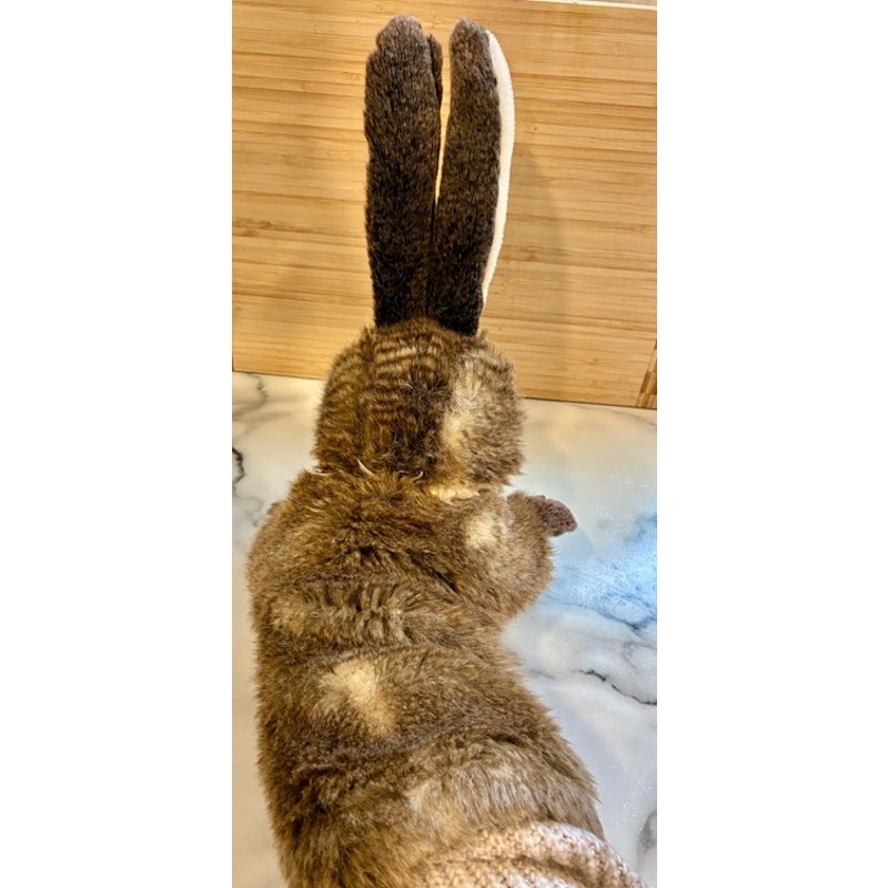 2015 Folkmanis Stage Hand Puppet Brown White Rabbit Realistic 19" Long