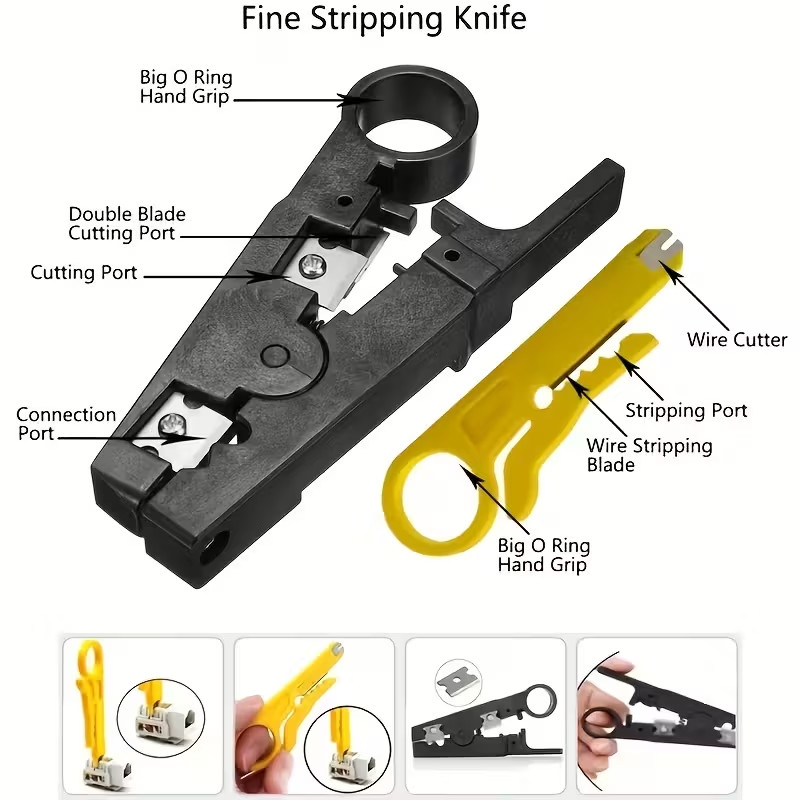 Network Tool Kit - RJ45 Crimper, Tester & Strippers for Ethernet Cable Work