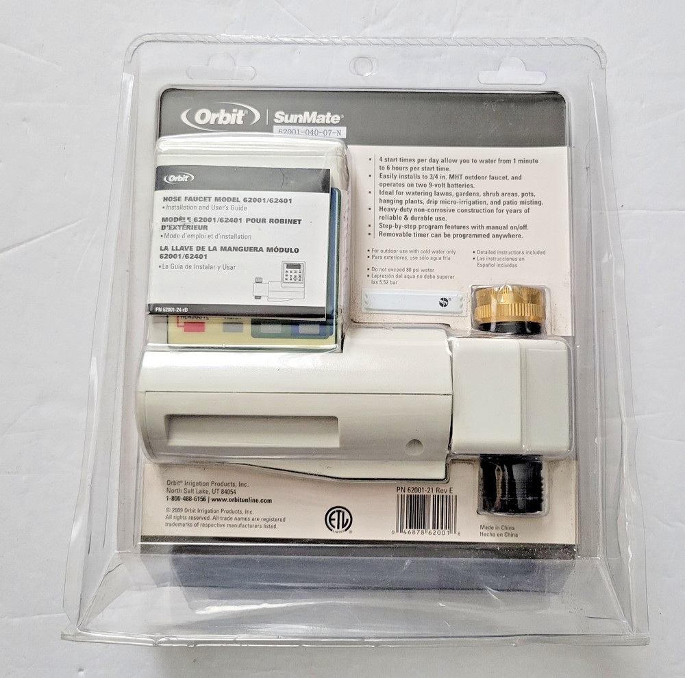 Orbit 62001 SUNMATE Automatic Hose Faucet Digital Watering Timer NOS Sealed