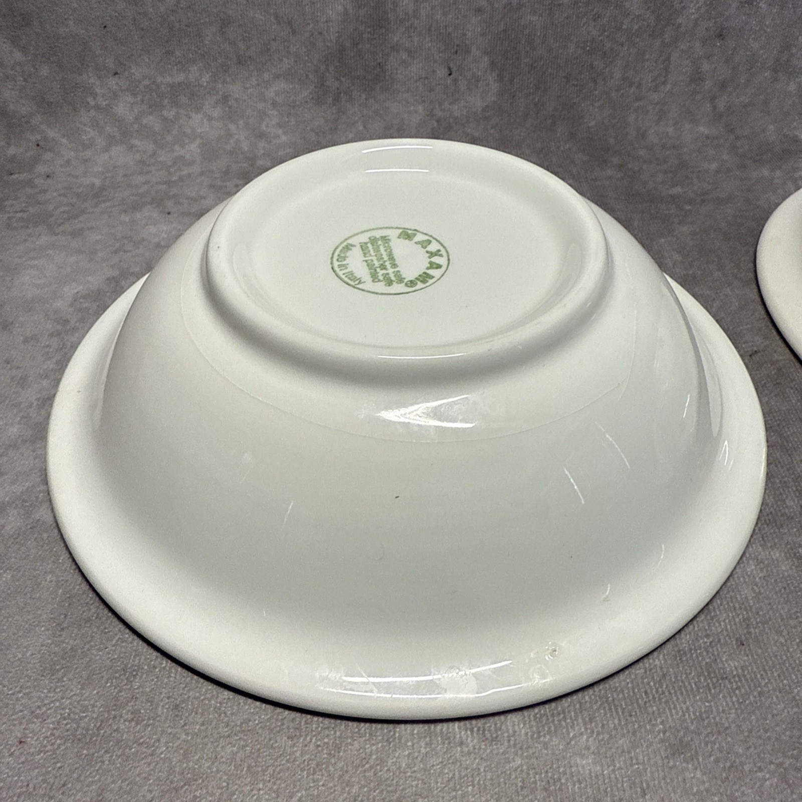 2 Maxam 8" Hand-Painted Striped Bowls Made in Italy Microwave Dishwasher Safe