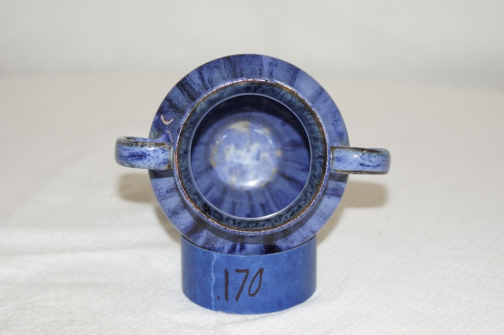 Blue Drip Glaze Vase with Two Handles