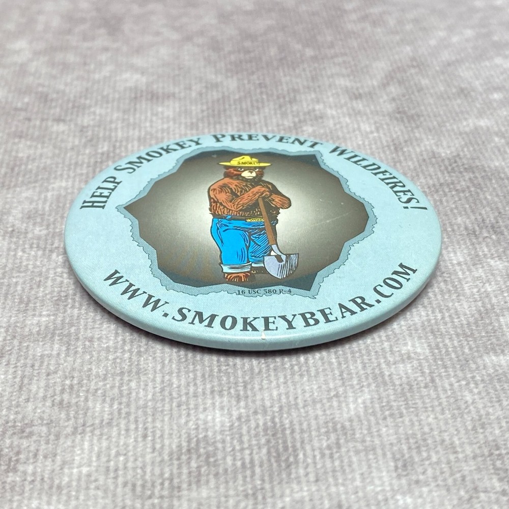 Vintage Smokey Bear Help Prevent Wildfires Button Pin