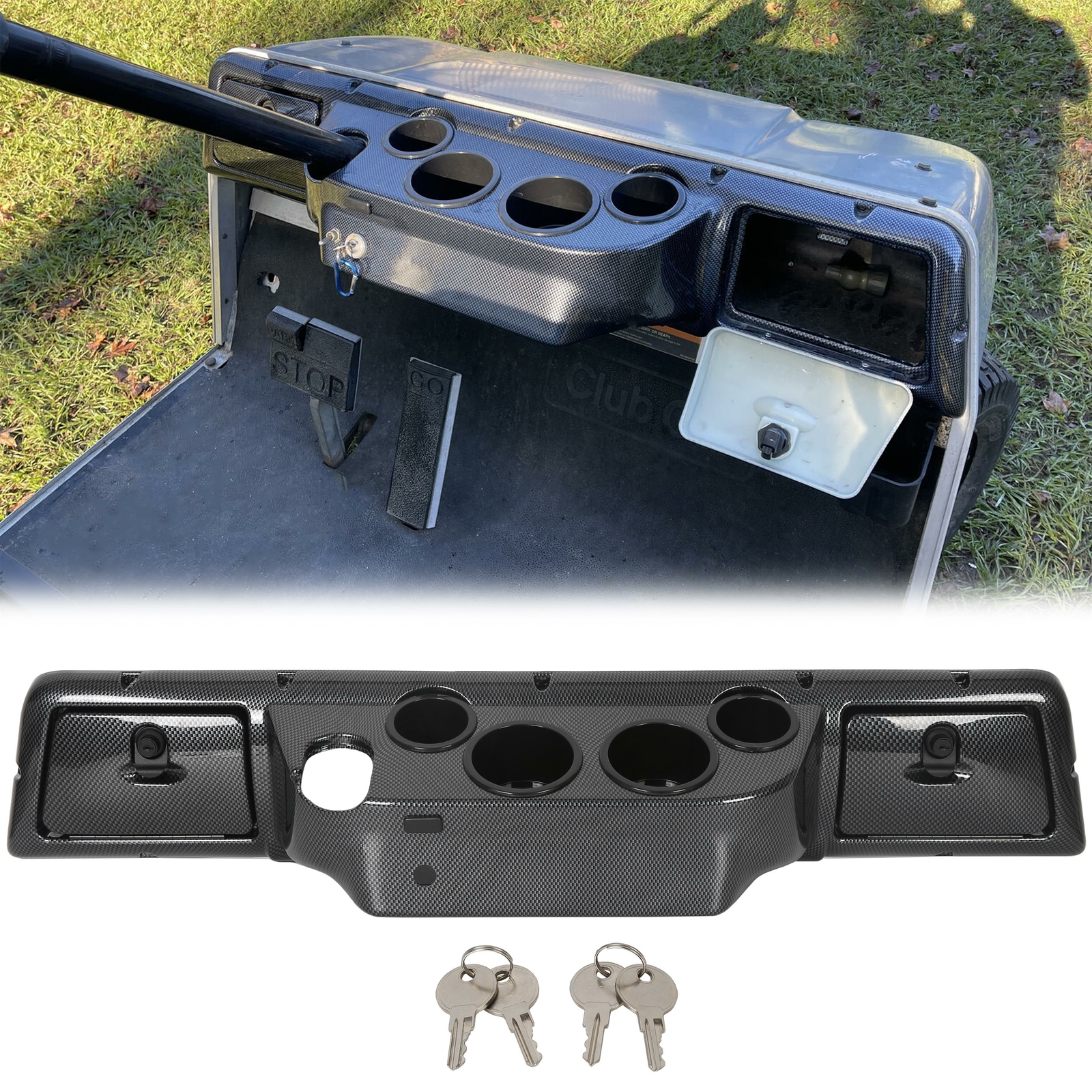 For 1982-Up Club Car DS Golf Cart Carbon Style Dash Board DashBoard Cover