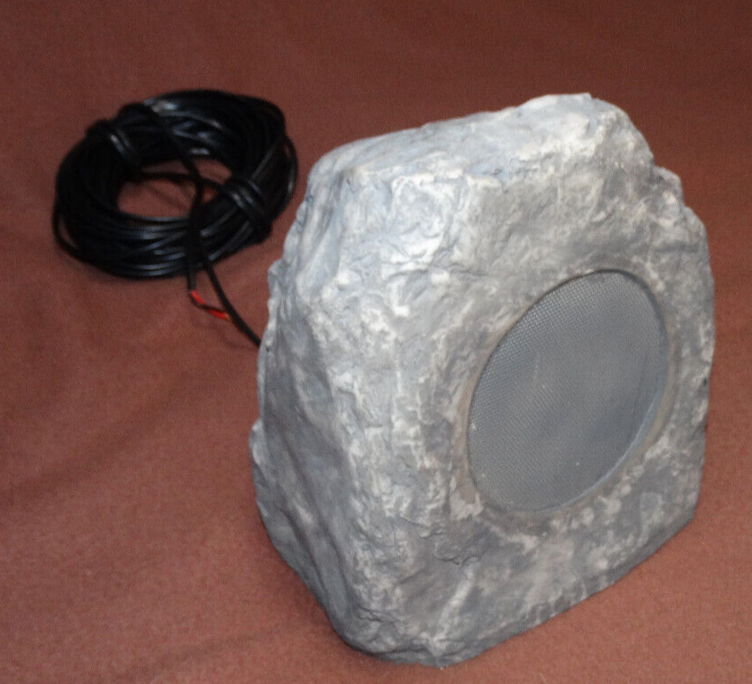 Outdoor 6 1/2" 2-way Grey natural ROCK Garden landscape Speaker w/50' foot cable