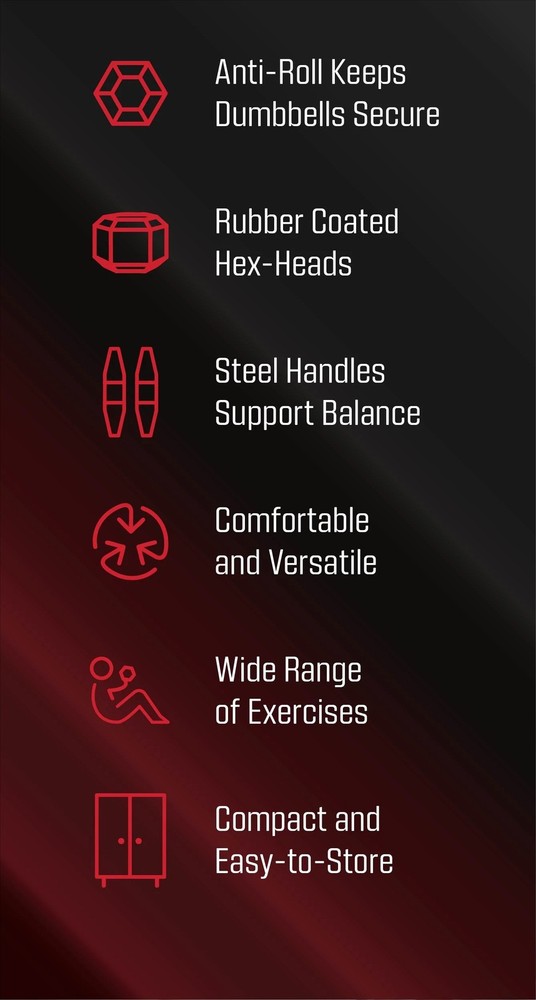 25lbs Rubber Hex Dumbbell Set – Solid Steel Handles, Durable Rubber Coating