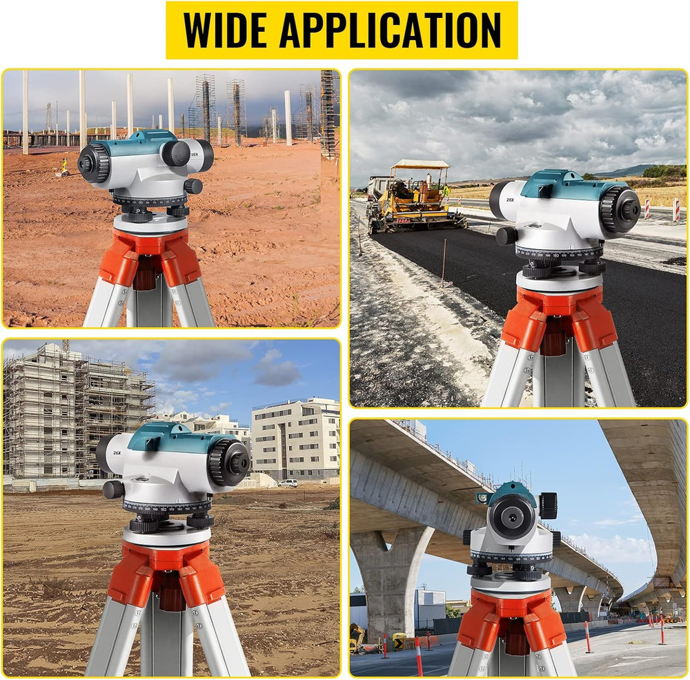 Automatic Transit Level 26X Optical Survey Equipment Auto Level Kit High Precisi