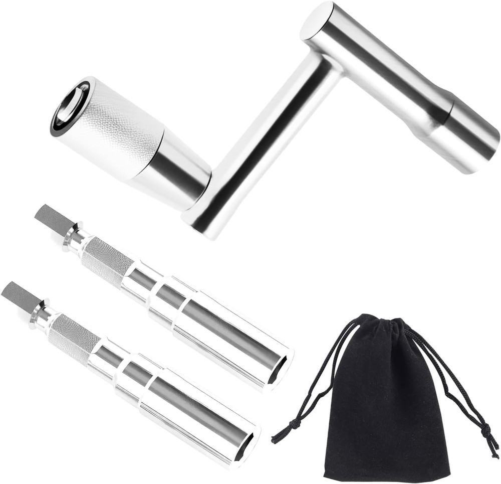 Drum Key Set 3pcs â€“ 2 Drill Bit Drum Tuning Keys for Power Drill + Z-Type, Pe