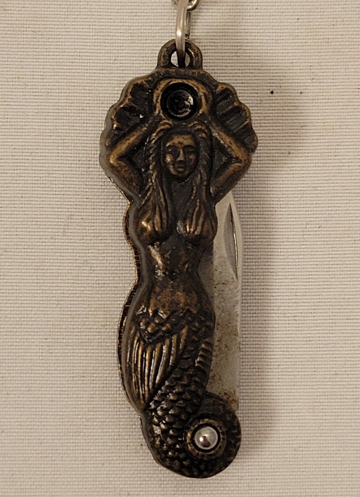 Vintage Mermaid Pen Knife Keychain