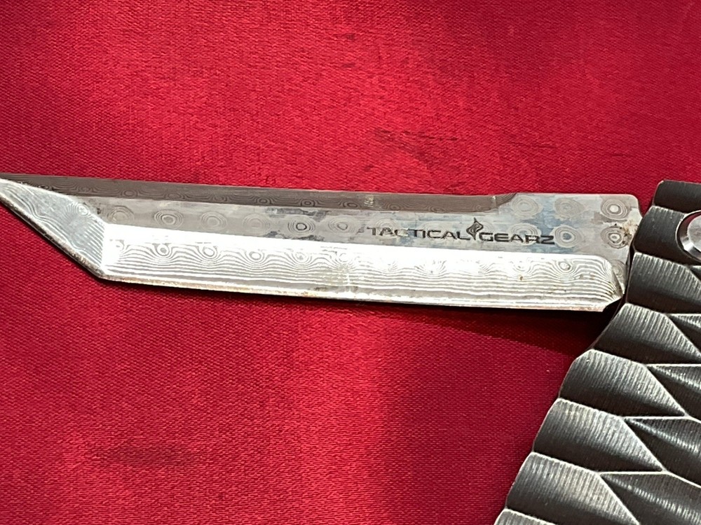 Tactical Gear Damascus Tanto Folding Knife