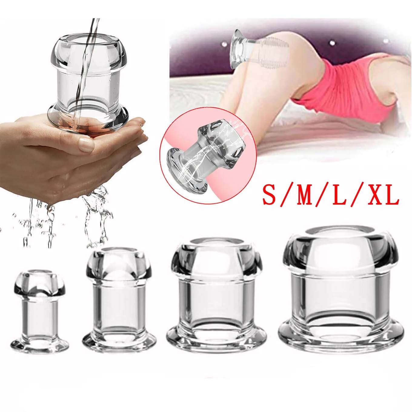 Anal Sex Spreader Clear Hollow Silicone Butt Plug Comfort Deep Access Tunnel Sex