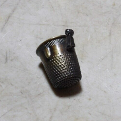 Antique 1885 Patented Thread Cutter Brass Gadget Sewing Thimble