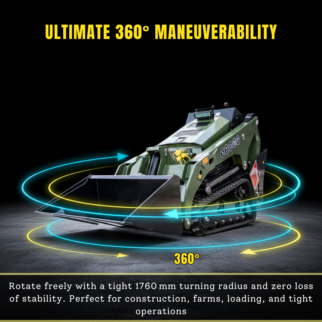 TYPHON Stomp V1000 24HP Kubota D1105 Water-Cool Diesel Skid Steer Pilot Control