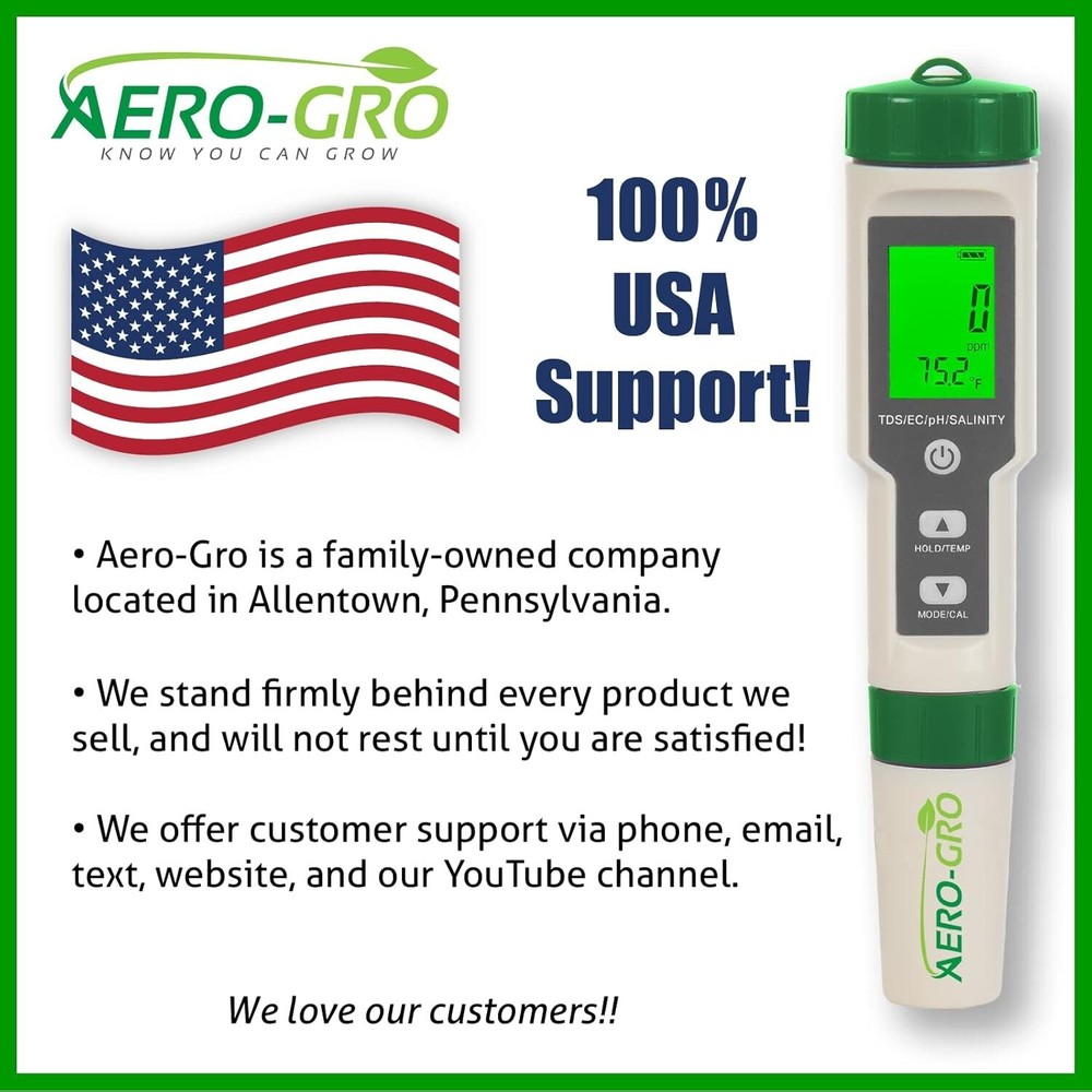 Versatile 5-in-1 Hydroponics & Aquarium Water Meter with Auto Temp Comp.