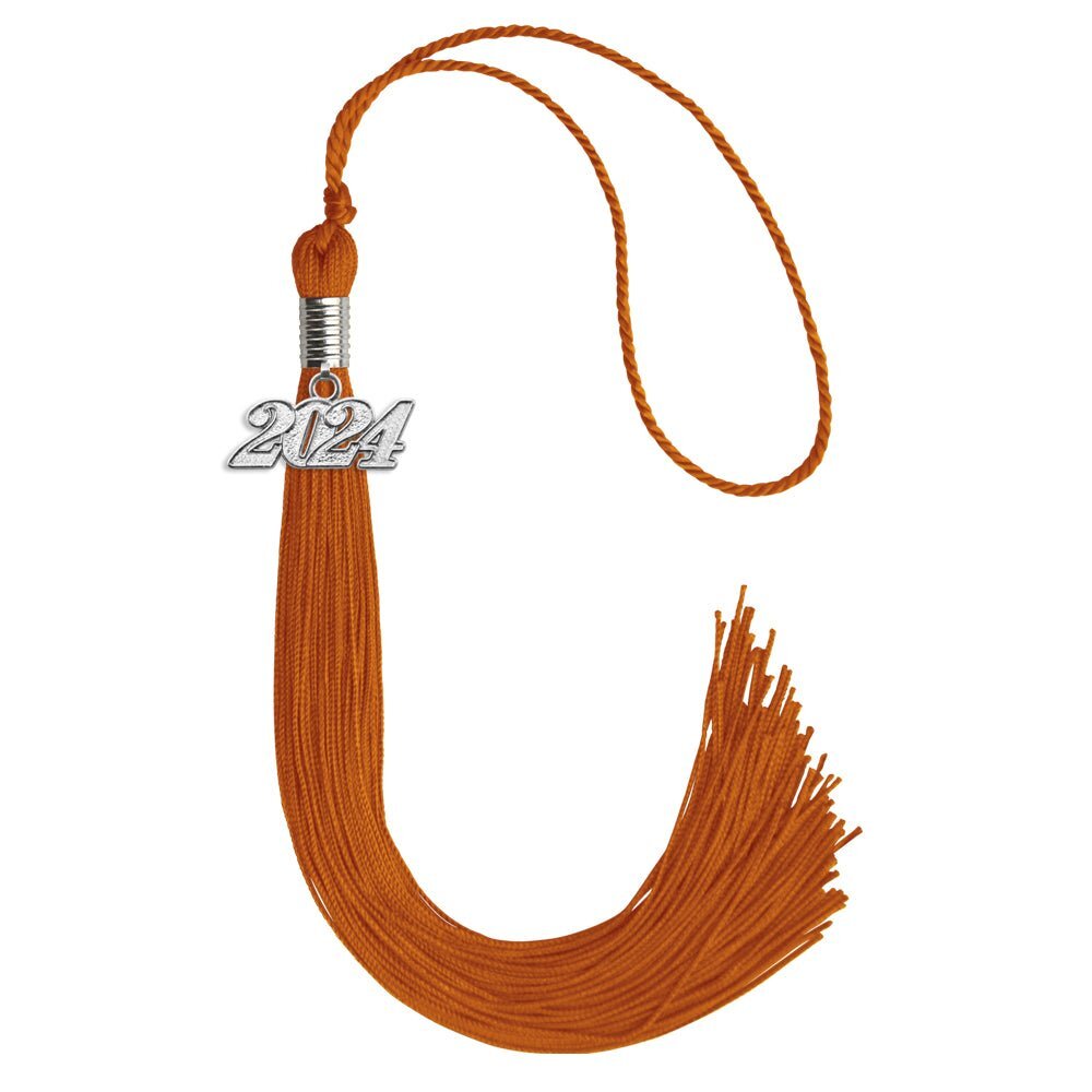 Endea Graduation Orange Tassel With Silver Date Drop