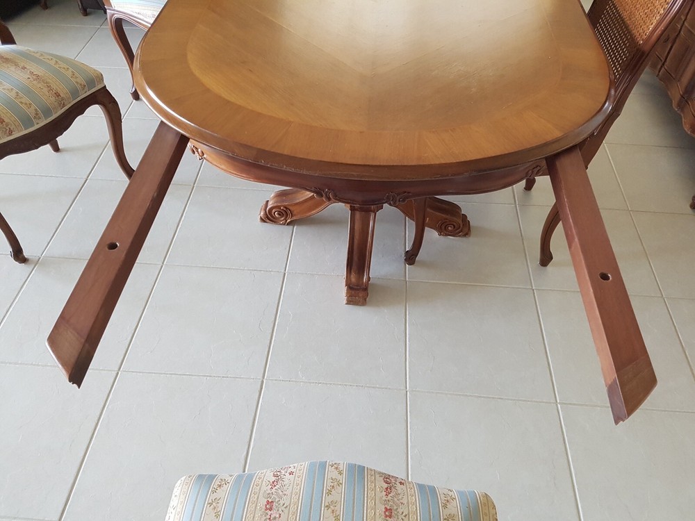 Antique French Dining Table set with 8 chairs