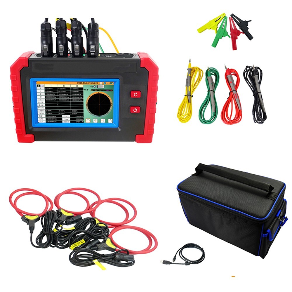 Three Phase Power Quality Analyzer with Touch Colorful Screen Clamp 10.0A~6000A