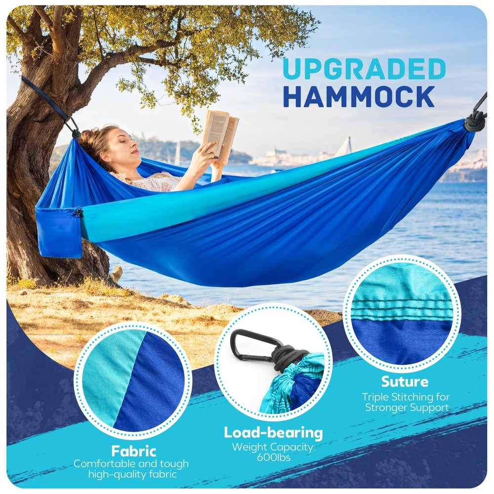 Camping Hammock Lightweight, Portable Hammocks Parachute with Blue