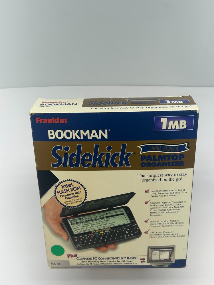 Franklin Bookman Sidekick SDK-765 Electronic Organizer - Box, Inserts & Disks!