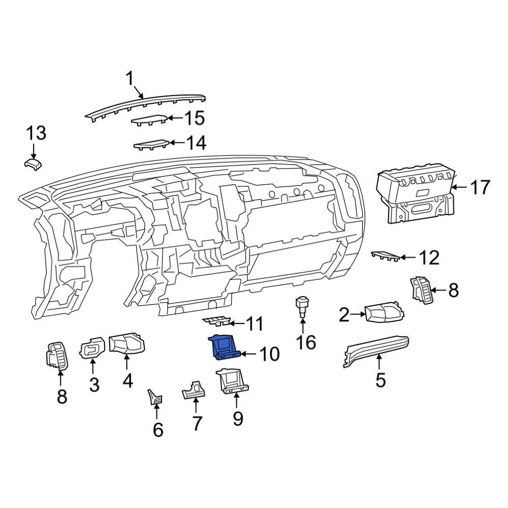 Ram 68502918AA GPS Navigation System Bracket