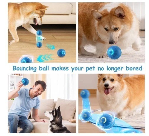 Smart Interactive Dog Toy Ball – USB Electronic Automatic Moving & Bouncing Pet.