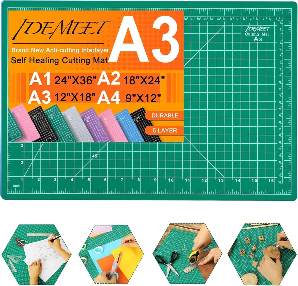 18" x 12" Sewing Cutting Mat - Enhanced Self-Healing Surface & Easy-Read Grids