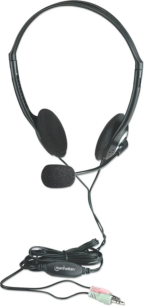 Manhattan 3.5mm Stereo Wired Headset with Mic - with Microphone Volume Control