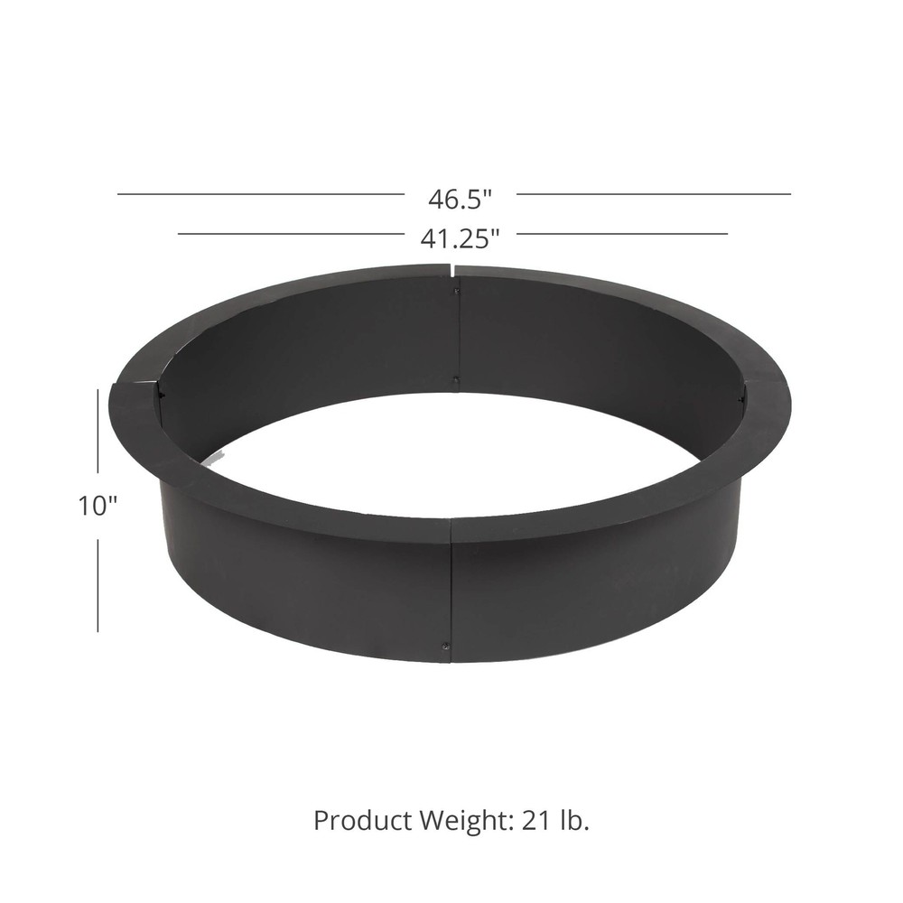 Ash & Ember 46" Outside Dia Steel Fire Pit Liner x 41" Inside - 4 Panel Liner