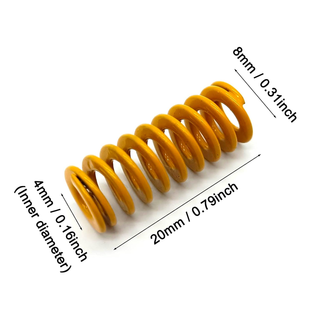 8Pcs Heating Bed Leveling Springs for 3D Printers, 0.31" OD, Yellow