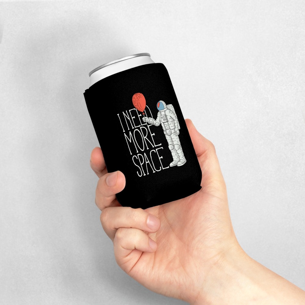 I Need More Space - Black Can Cooler Sleeve