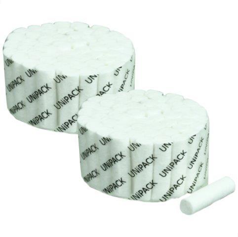 Cotton Rolls, 1-1/2" x 3/8", UniPACK, 2000 Rolls/Box, UCR