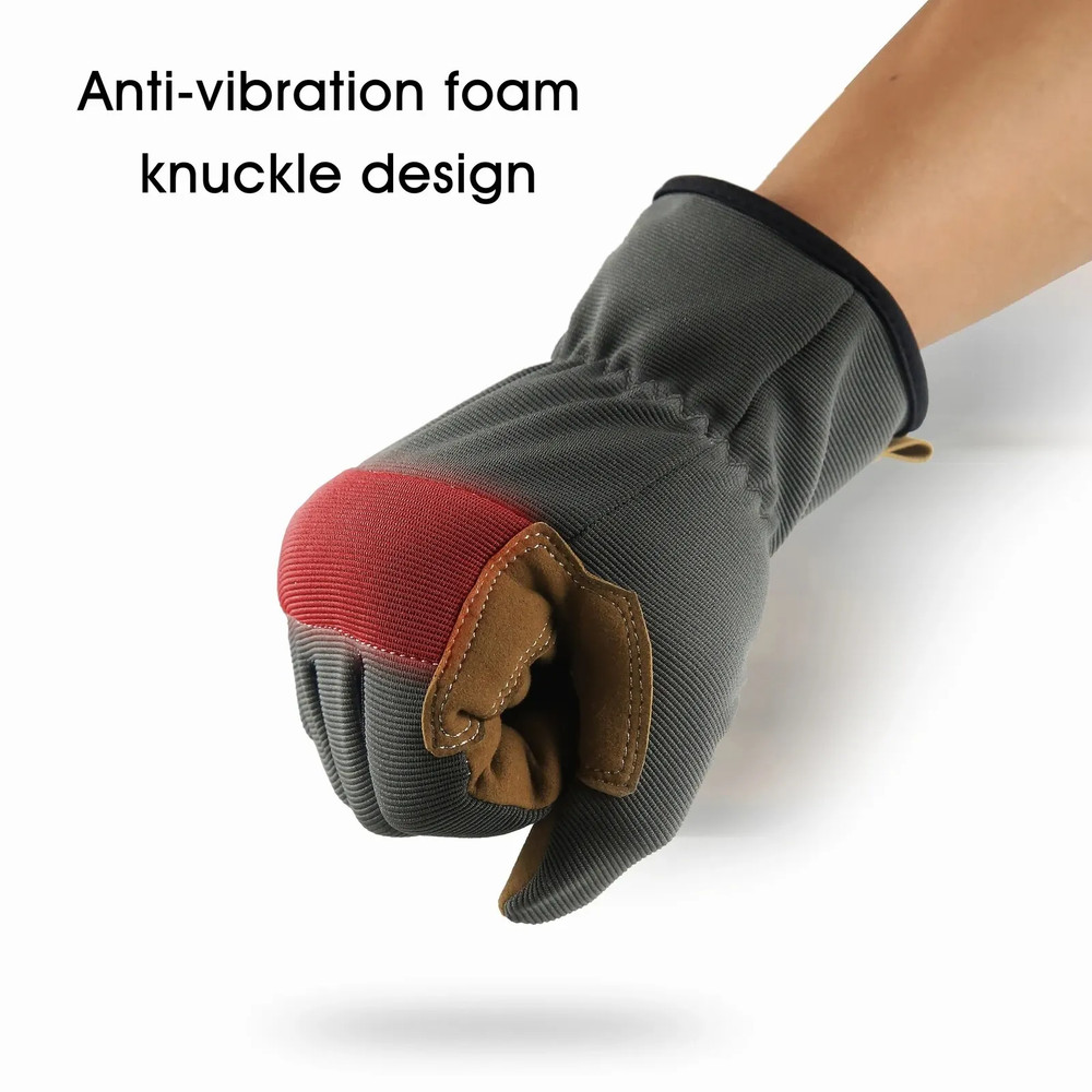 Olive Green Work Gloves Touch Screen Dexterity Polyester Light Duty 002