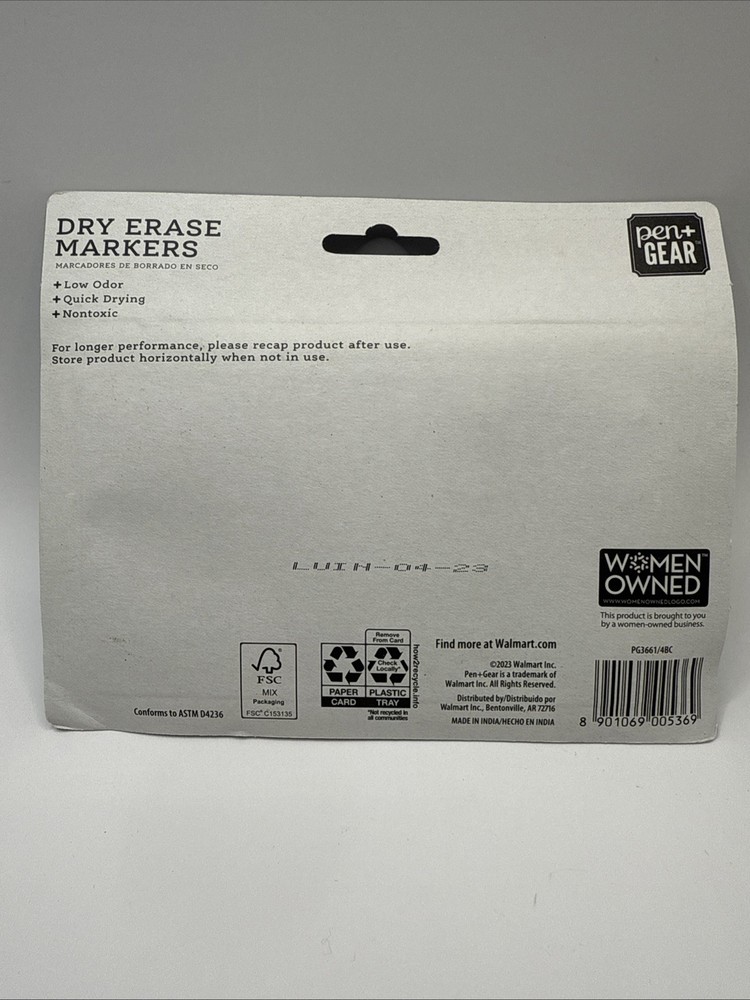 Dry Erase Marker Chisel Tip 4 Count